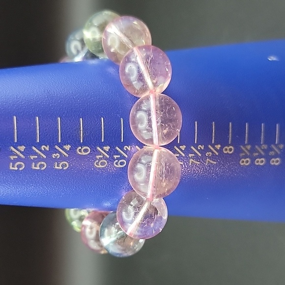 16.4mm Genuine Natural Colorful Morganite Gemstone Round Beads Beaded Bracelet - Picture 4 of 6